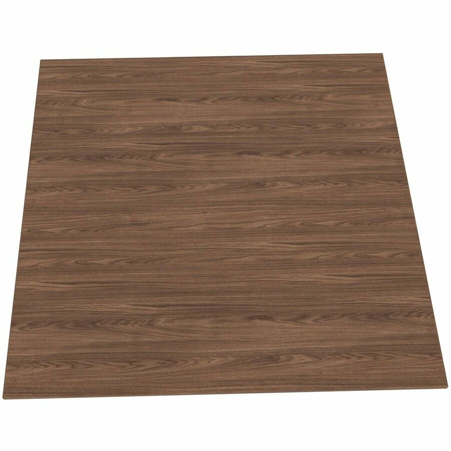Special-T ZIA Series Hospitality Tables, Square 42"x42" Walnut HPL Top, Powder Coated X-Shaped Cast Aluminum/Steel Base, Mid-Century Modern Style, 29" Height, 6 Tables per Bundle