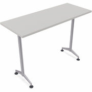 Special-T ZIA Series Training Tables Collection - Rectangle Top - Powder Coated T-shaped Base x 24" Table Top Width x 48" Table Top Depth - 42" Height - Training - Gray - High Pressure Laminate (HPL) - Cast Aluminum, Steel Base Material - 8 / Bundle