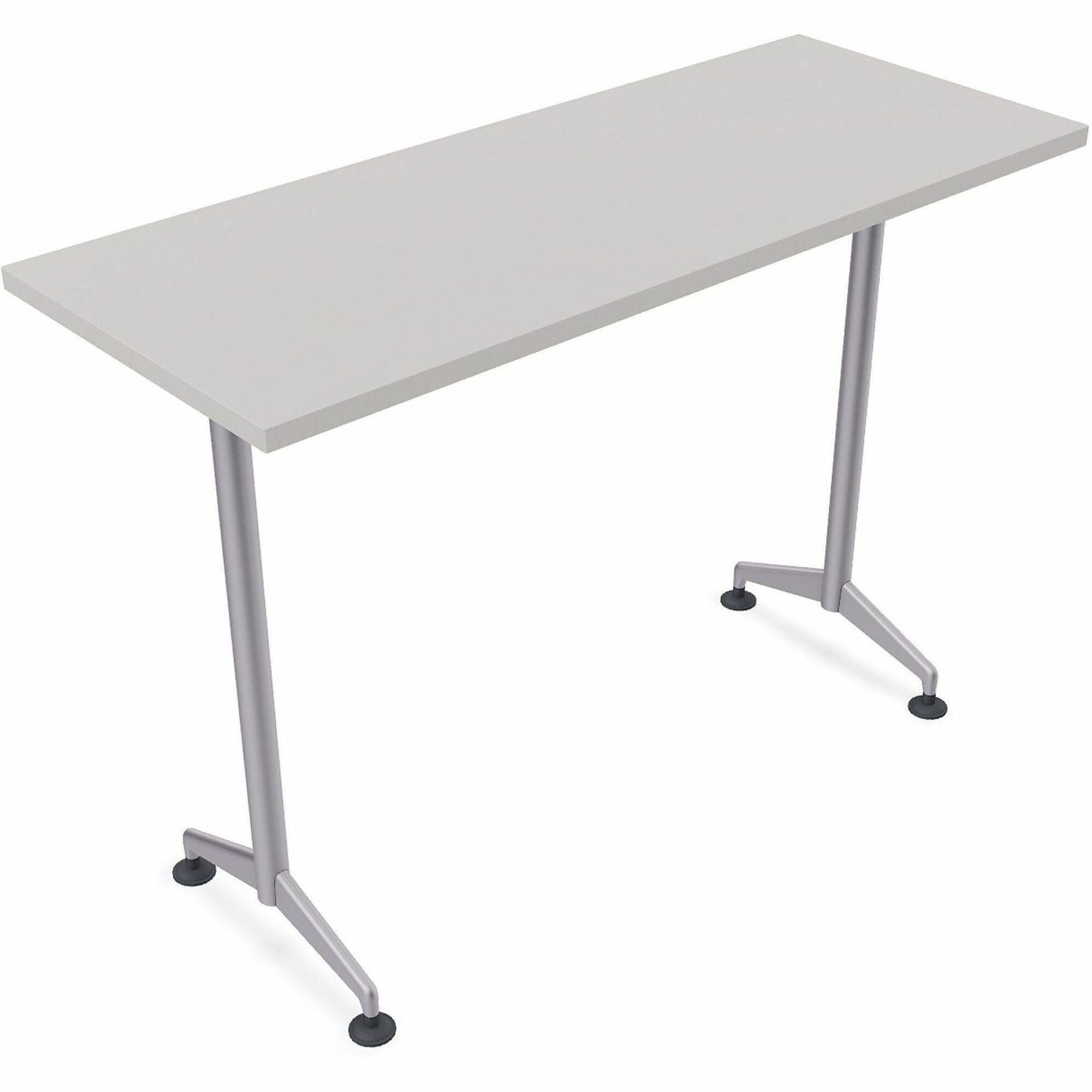 Special-T ZIA Series Training Tables Collection - Rectangle Top - Powder Coated T-shaped Base x 24" Table Top Width x 48" Table Top Depth - 42" Height - Training - Gray - High Pressure Laminate (HPL) - Cast Aluminum, Steel Base Material - 8 / Bundle