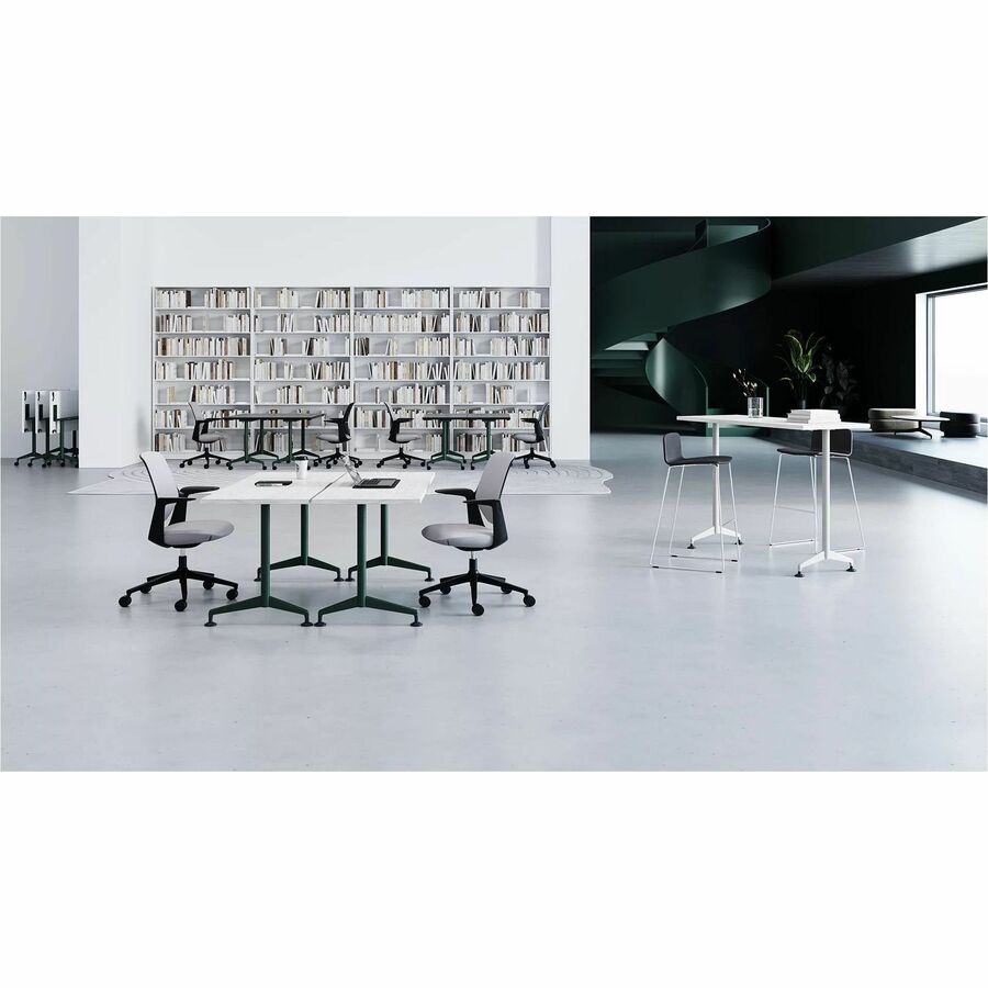Special-T ZIA Series Training Tables Collection - Rectangle Top - Powder Coated T-shaped Base x 24" Table Top Width x 48" Table Top Depth - 42" Height - Training - Gray - High Pressure Laminate (HPL) - Cast Aluminum, Steel Base Material - 8 / Bundle