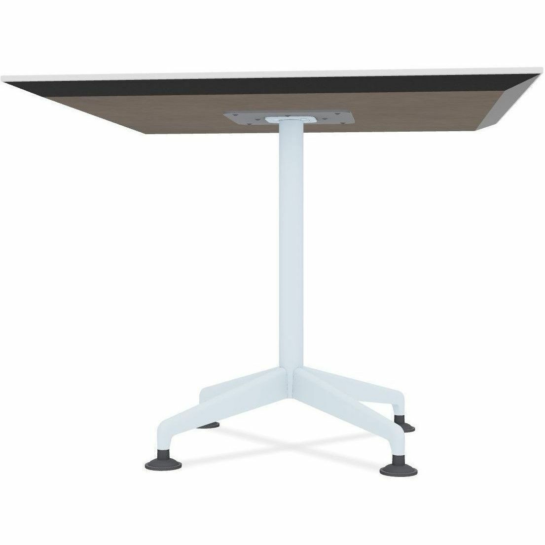 Special-T ZIA Series Hospitality Tables, Square 42"x42" White High Pressure Laminate Top, Powder Coated X-Shaped Cast Aluminum/Steel Base, Mid-Century Modern Style, 29" Height, 6 Tables per Bundle