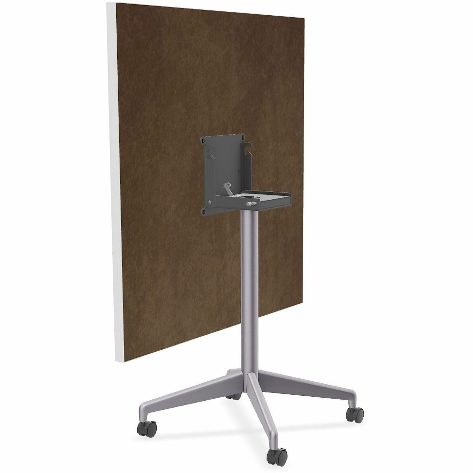 Special-T ZIA Series Hospitality Tables, Square 42"x42" White High Pressure Laminate Top, Powder Coated X-Shaped Cast Aluminum/Steel Base, Mid-Century Modern Style, 29" Height, 6 Tables per Bundle