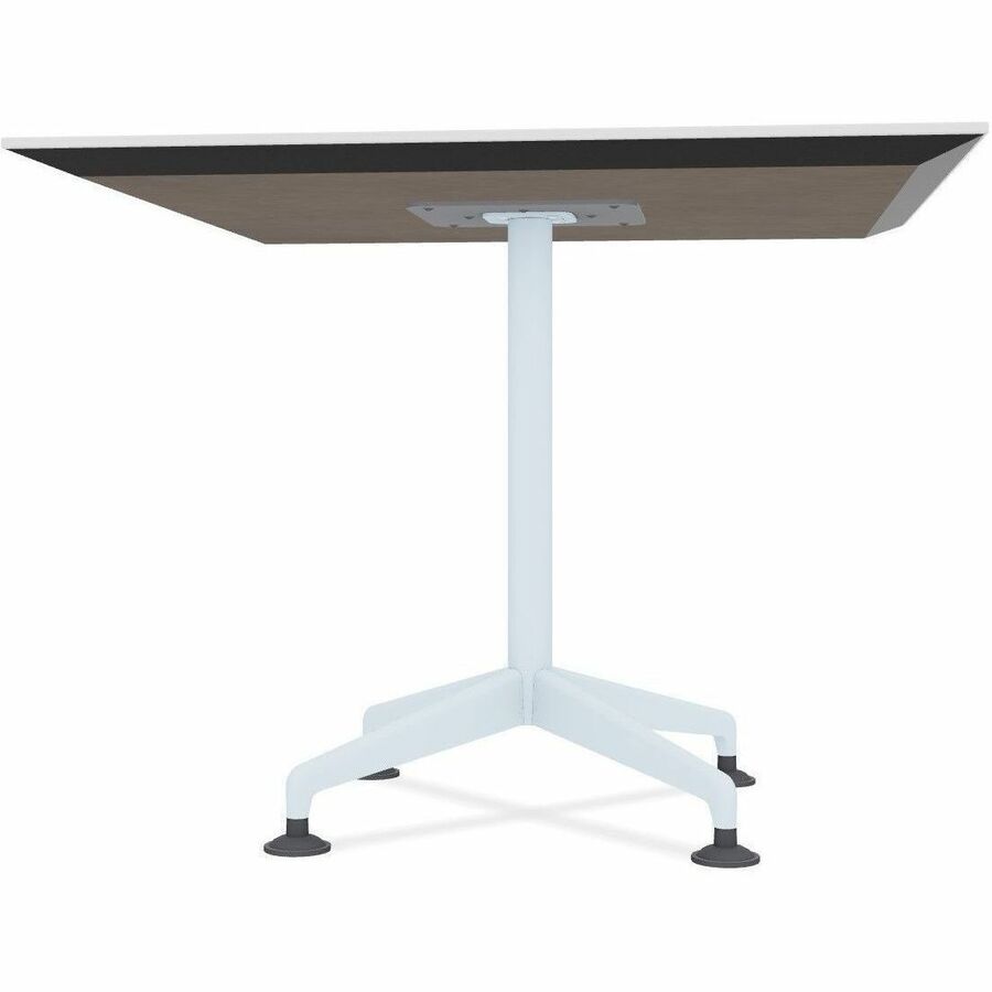 Special-T ZIA Series Hospitality Tables, Square 42"x42" White High Pressure Laminate Top, Powder Coated X-Shaped Cast Aluminum/Steel Base, Mid-Century Modern Style, 29" Height, 6 Tables per Bundle