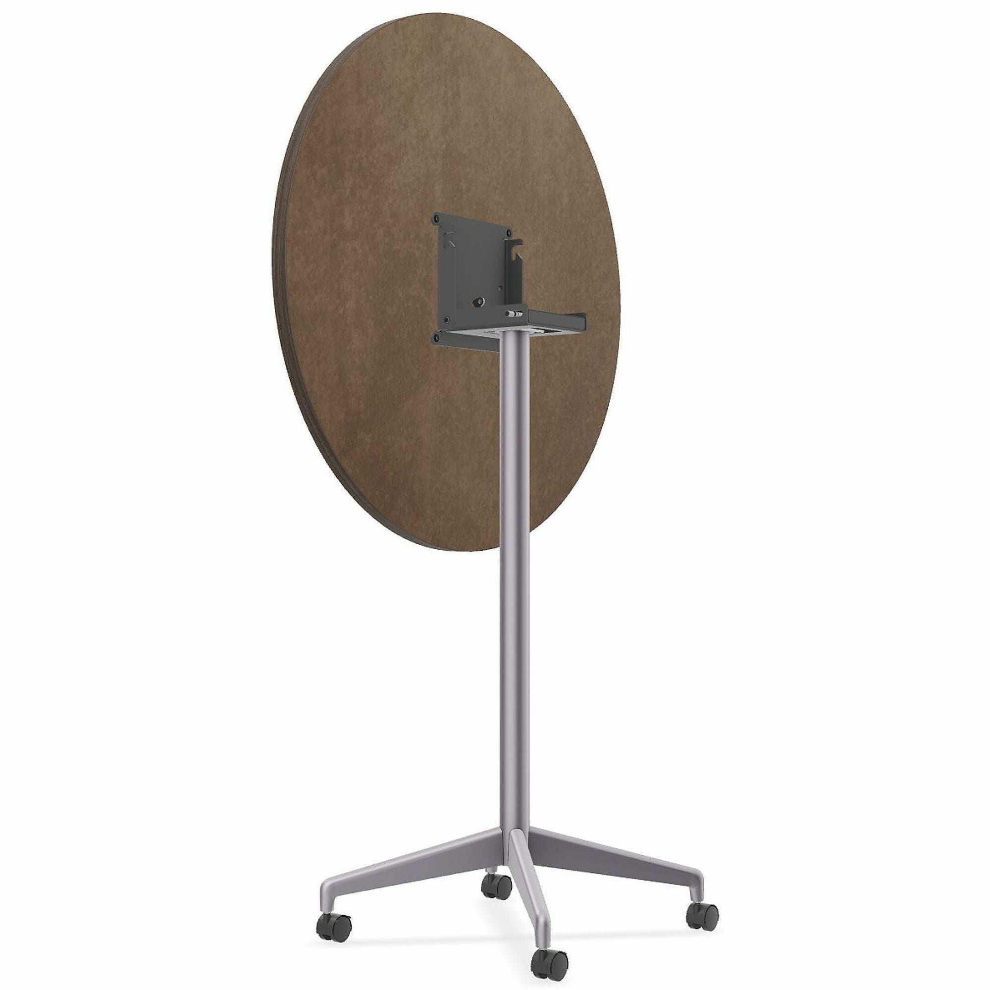 Special-T ZIA Series Hospitality Tables, Round 36" Diameter, 42" Height, Gray Driftwood High Pressure Laminate, Powder Coated X-Shaped Cast Aluminum/Steel Base, Mid-Century Modern Style, 6 Tables per Bundle