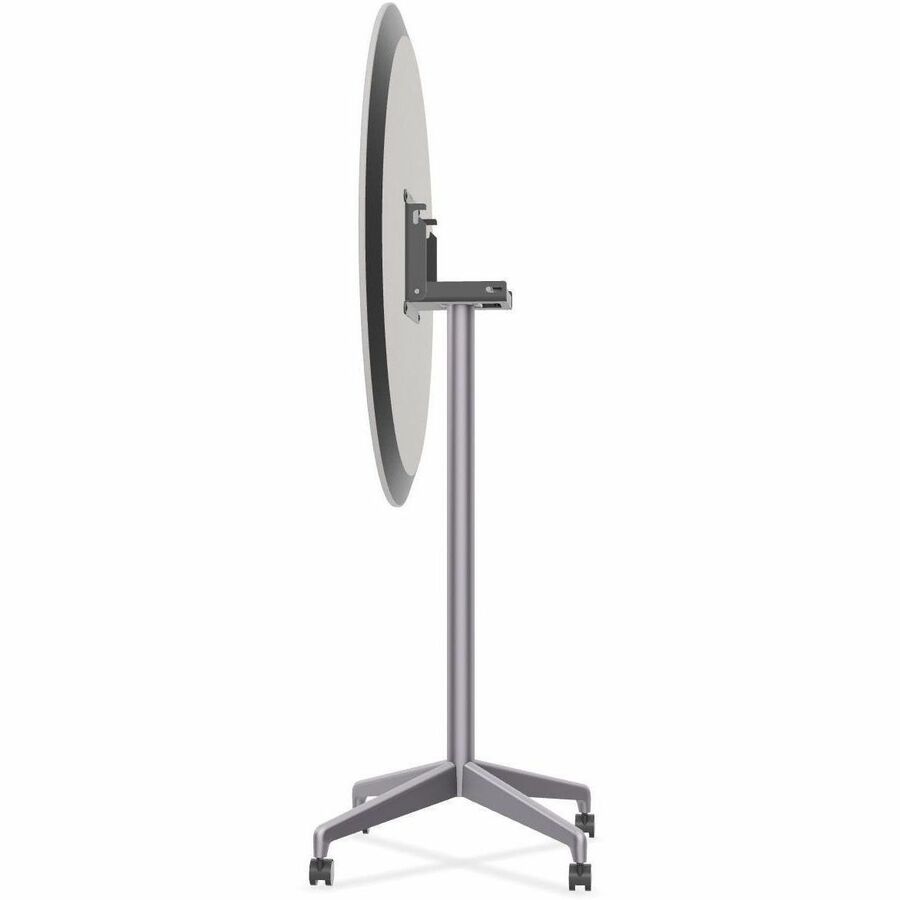 Special-T ZIA Series Round Hospitality Tables, 36" Diameter, 42" Height, Mid-Century Modern, Gray High Pressure Laminate, Powder Coated X-Shaped Cast Aluminum/Steel Base, 6 per Bundle