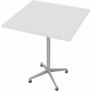 Special-T ZIA Series Hospitality Tables, Square 42"x42"x42", White High Pressure Laminate, Powder Coated X-Shaped Cast Aluminum/Steel Base, Mid-Century Modern Style, 6 per Bundle