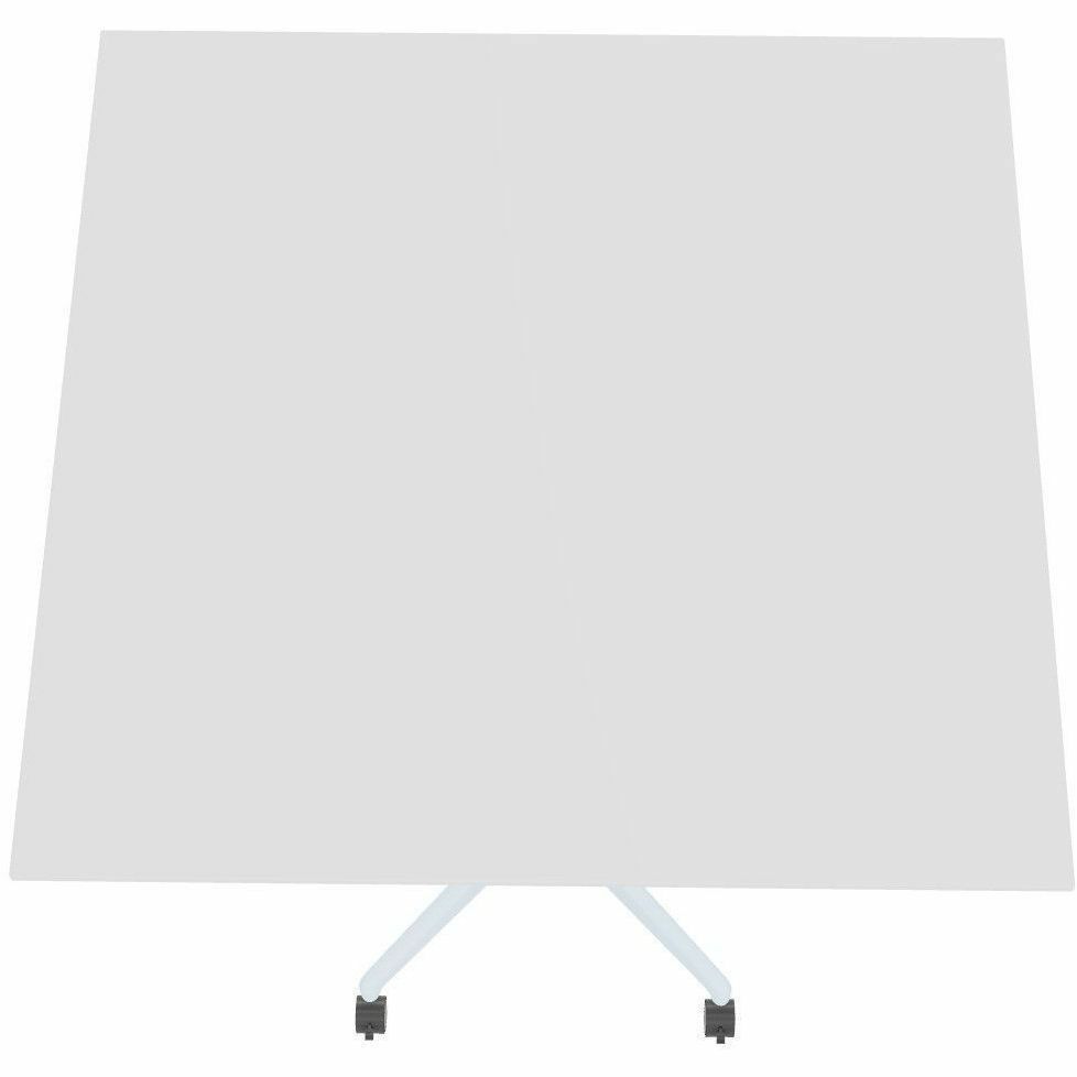 Special-T ZIA Series Hospitality Tables, Square 42"x42"x42", White High Pressure Laminate, Powder Coated X-Shaped Cast Aluminum/Steel Base, Mid-Century Modern Style, 6 per Bundle