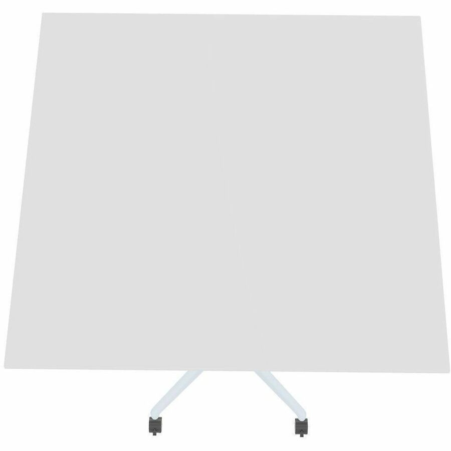 Special-T ZIA Series Hospitality Tables, Square 42"x42"x42", White High Pressure Laminate, Powder Coated X-Shaped Cast Aluminum/Steel Base, Mid-Century Modern Style, 6 per Bundle