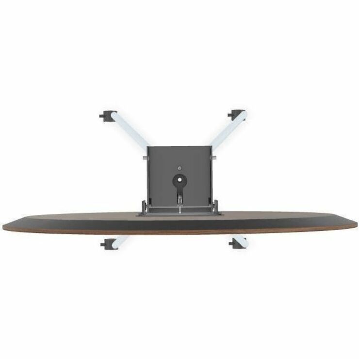 Special-T ZIA Series Round Hospitality Tables, 36" Diameter, 42" Height, Walnut High Pressure Laminate Top, Powder Coated X-Shaped Cast Aluminum/Steel Base, Mid-Century Modern Style, 6 per Bundle