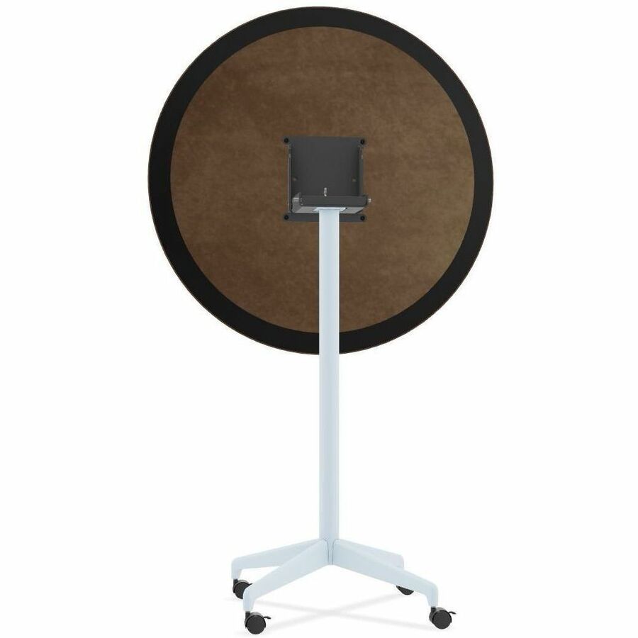 Special-T ZIA Series Round Hospitality Tables, 36" Diameter, 42" Height, Walnut High Pressure Laminate Top, Powder Coated X-Shaped Cast Aluminum/Steel Base, Mid-Century Modern Style, 6 per Bundle