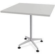 Special-T ZIA Series Hospitality Tables, Square 36"x36", 36" High, Gray High Pressure Laminate, Powder Coated X-Shaped Cast Aluminum/Steel Base, Mid-Century Modern Style, 8 per Bundle