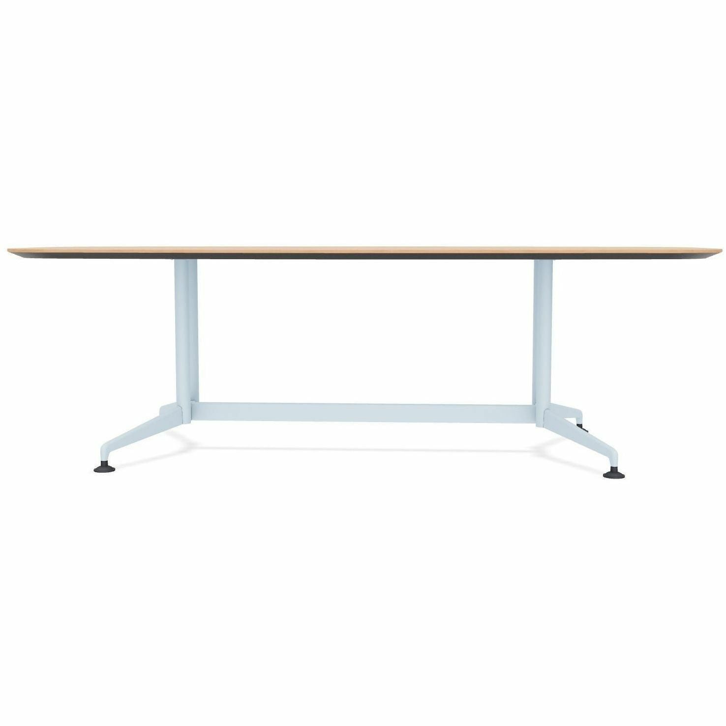 Special-T ZIA Series Conference Tables, Elipse Top, 96" W x 48" D x 29" H, Kensington Maple HPL, Powder Coated Double Column Cast Aluminum/Steel Base, 2 Tables per Bundle