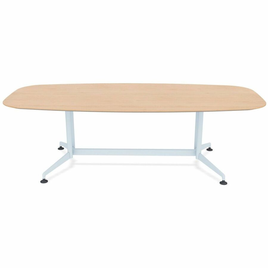 Special-T ZIA Series Conference Tables, Elipse Top, 96" W x 48" D x 29" H, Kensington Maple HPL, Powder Coated Double Column Cast Aluminum/Steel Base, 2 Tables per Bundle