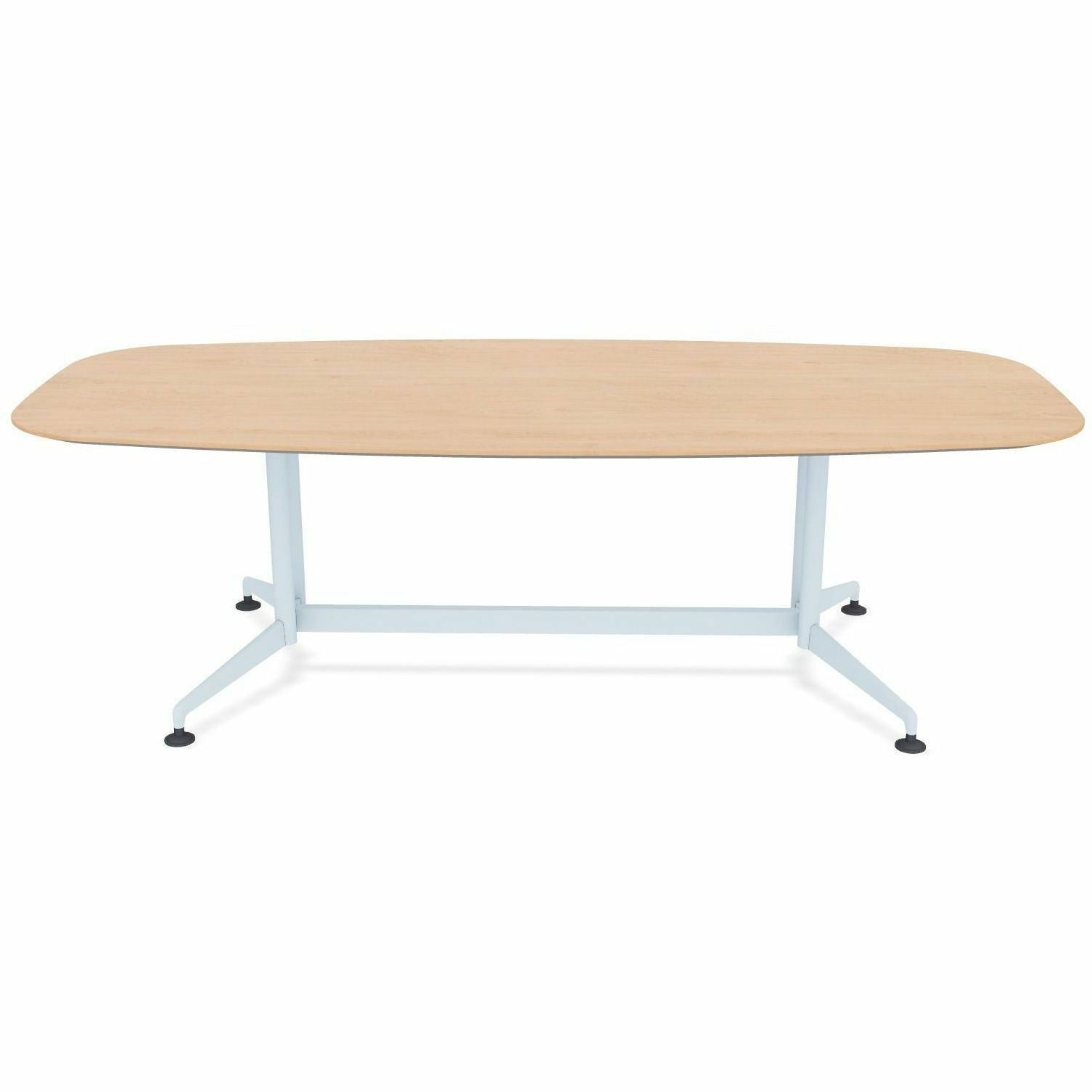 Special-T ZIA Series Conference Tables, Elipse Top, 96" W x 48" D x 29" H, Kensington Maple HPL, Powder Coated Double Column Cast Aluminum/Steel Base, 2 Tables per Bundle
