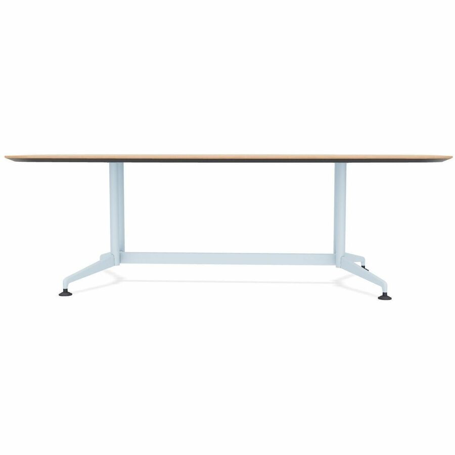 Special-T ZIA Series Conference Tables, Elipse Top, 96" W x 48" D x 29" H, Kensington Maple HPL, Powder Coated Double Column Cast Aluminum/Steel Base, 2 Tables per Bundle