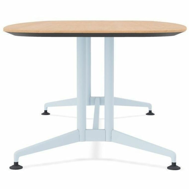 Special-T ZIA Series Conference Tables, Elipse Top, 96" W x 48" D x 29" H, Kensington Maple HPL, Powder Coated Double Column Cast Aluminum/Steel Base, 2 Tables per Bundle