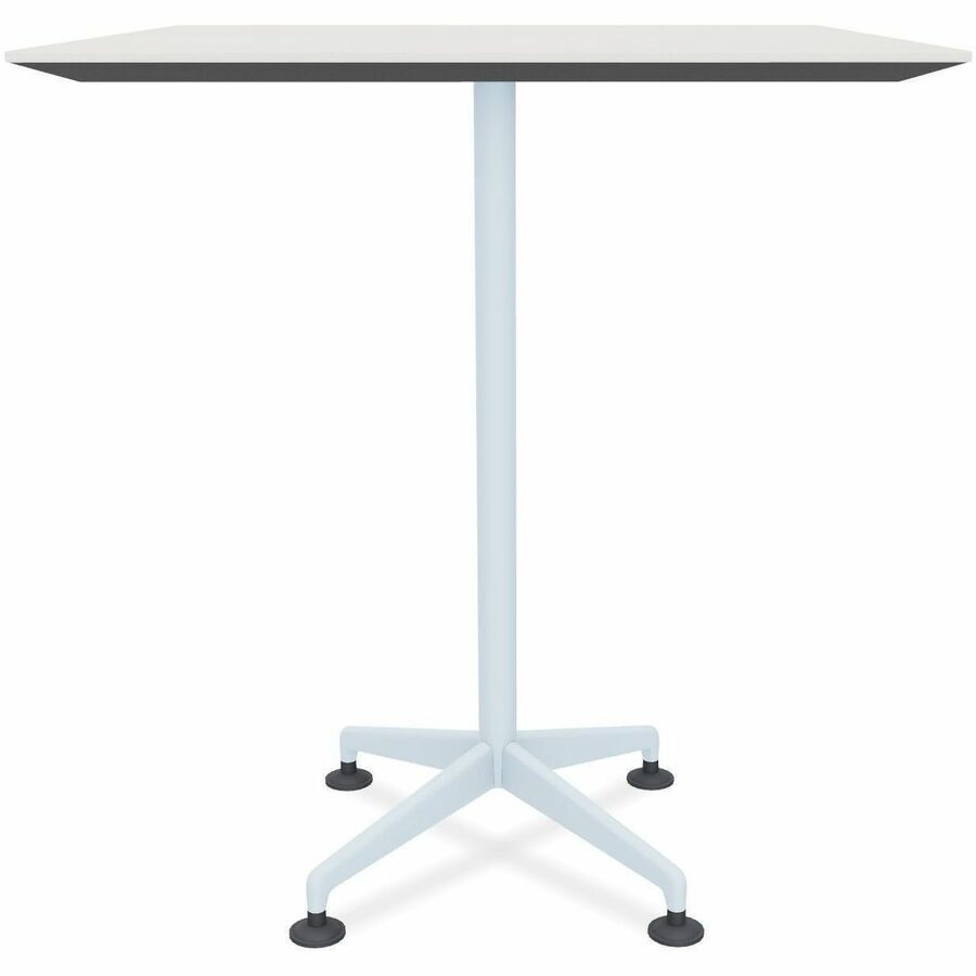 Special-T ZIA Series Hospitality Tables, Square 42"x42" Top, 29" Height, Gray Driftwood HPL, Powder Coated X-Shaped Cast Aluminum/Steel Base, Mid-Century Modern Style, 8 Tables per Bundle