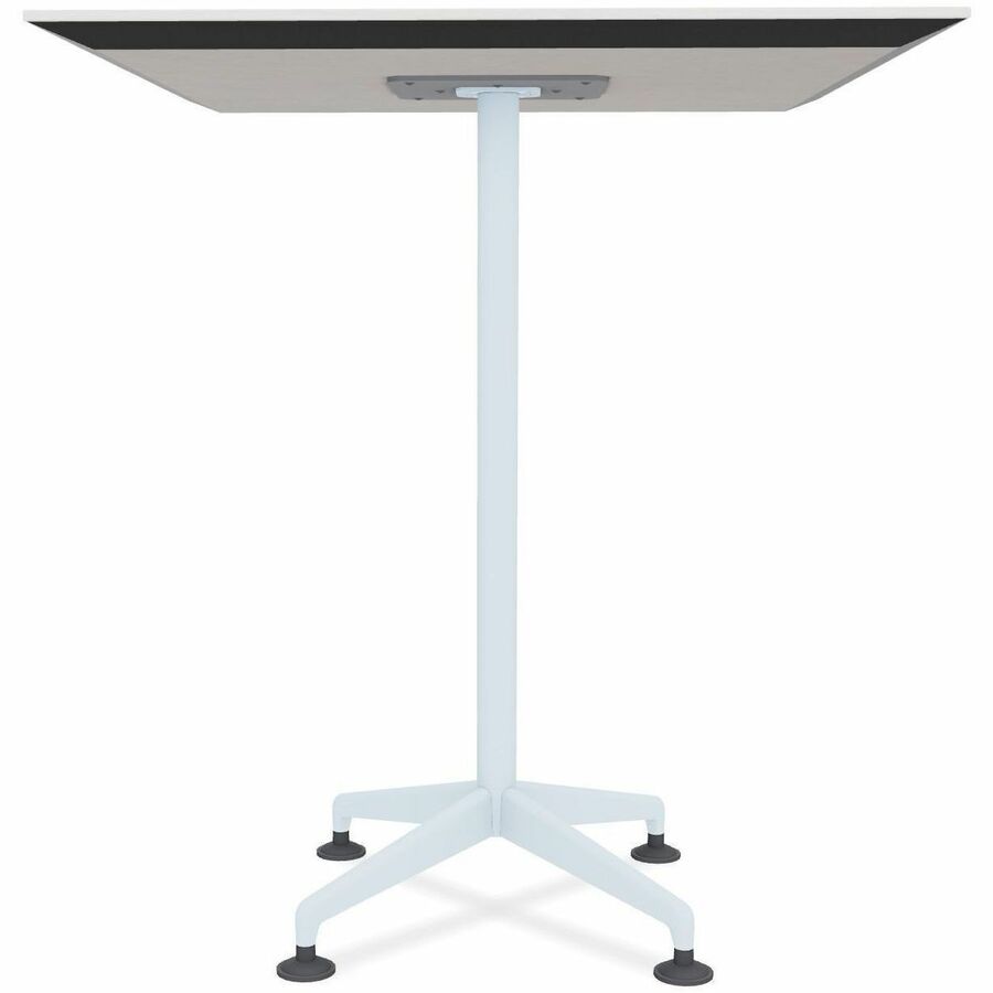 Special-T ZIA Series Hospitality Tables, Square 42"x42" Top, 29" Height, Gray Driftwood HPL, Powder Coated X-Shaped Cast Aluminum/Steel Base, Mid-Century Modern Style, 8 Tables per Bundle