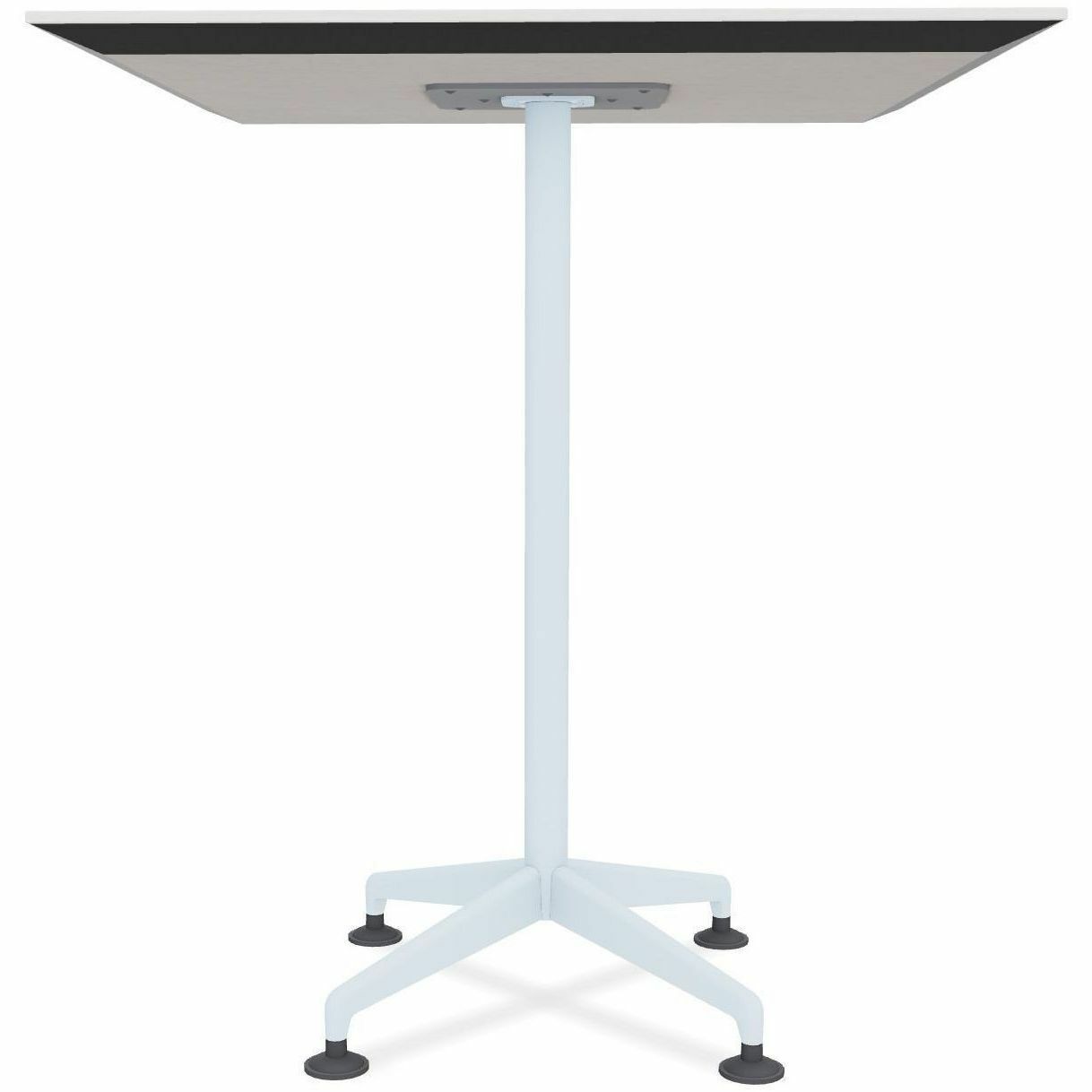 Special-T ZIA Series Hospitality Tables, Square 42"x42" Top, 29" Height, Gray Driftwood HPL, Powder Coated X-Shaped Cast Aluminum/Steel Base, Mid-Century Modern Style, 8 Tables per Bundle