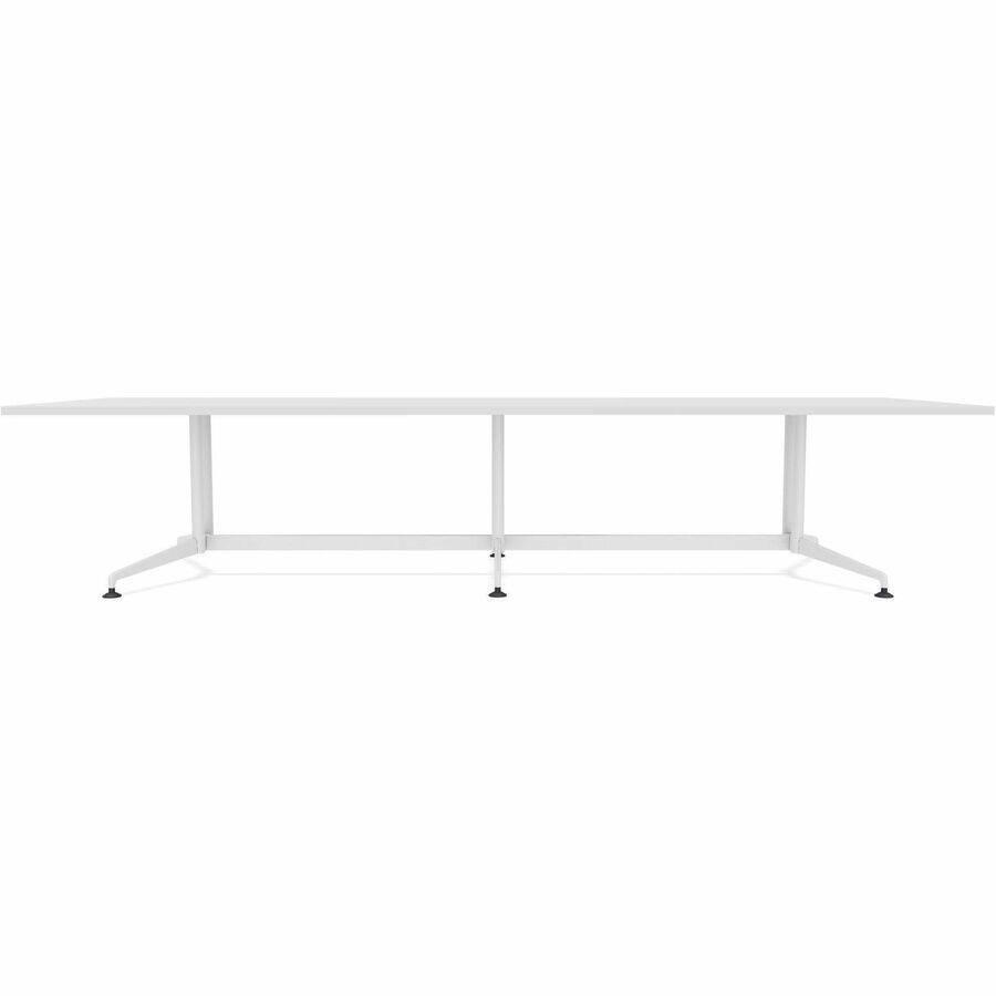 Special-T ZIA Series Conference Table, Rectangle Top, 10 ft x 48", 29" Height, White High Pressure Laminate, Powder Coated Double Column Cast Aluminum/Steel Base, 2 per Bundle