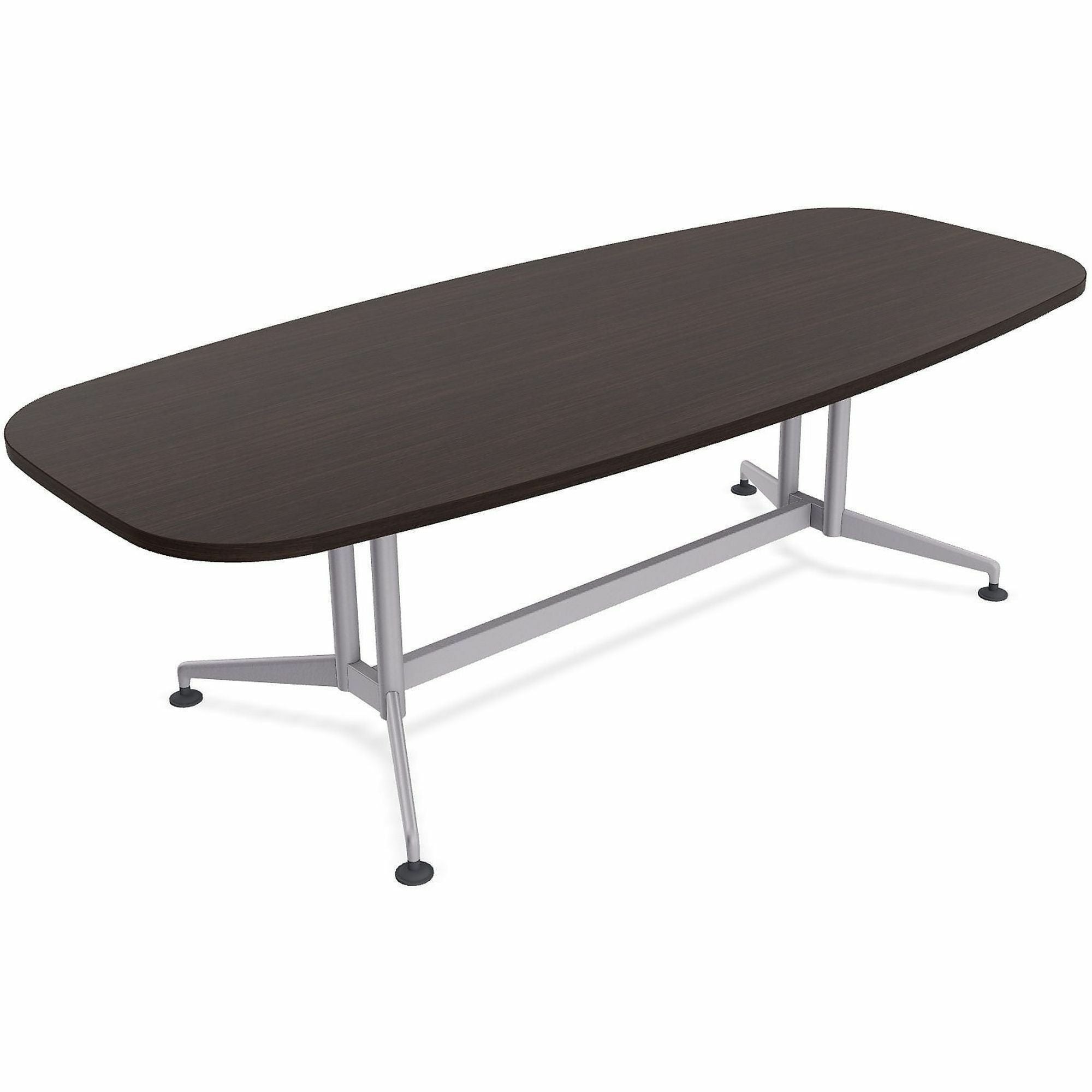 Special-T ZIA Series Conference Tables, Elipse Top, 84" W x 48" D x 29" H, Ebony Recon HPL, Powder Coated Double Column Cast Aluminum/Steel Base, 2 Tables per Bundle