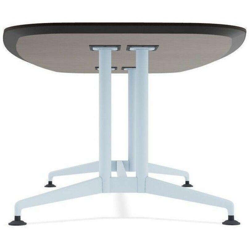Special-T ZIA Series Conference Tables, Elipse Top, 84" W x 48" D x 29" H, Ebony Recon HPL, Powder Coated Double Column Cast Aluminum/Steel Base, 2 Tables per Bundle