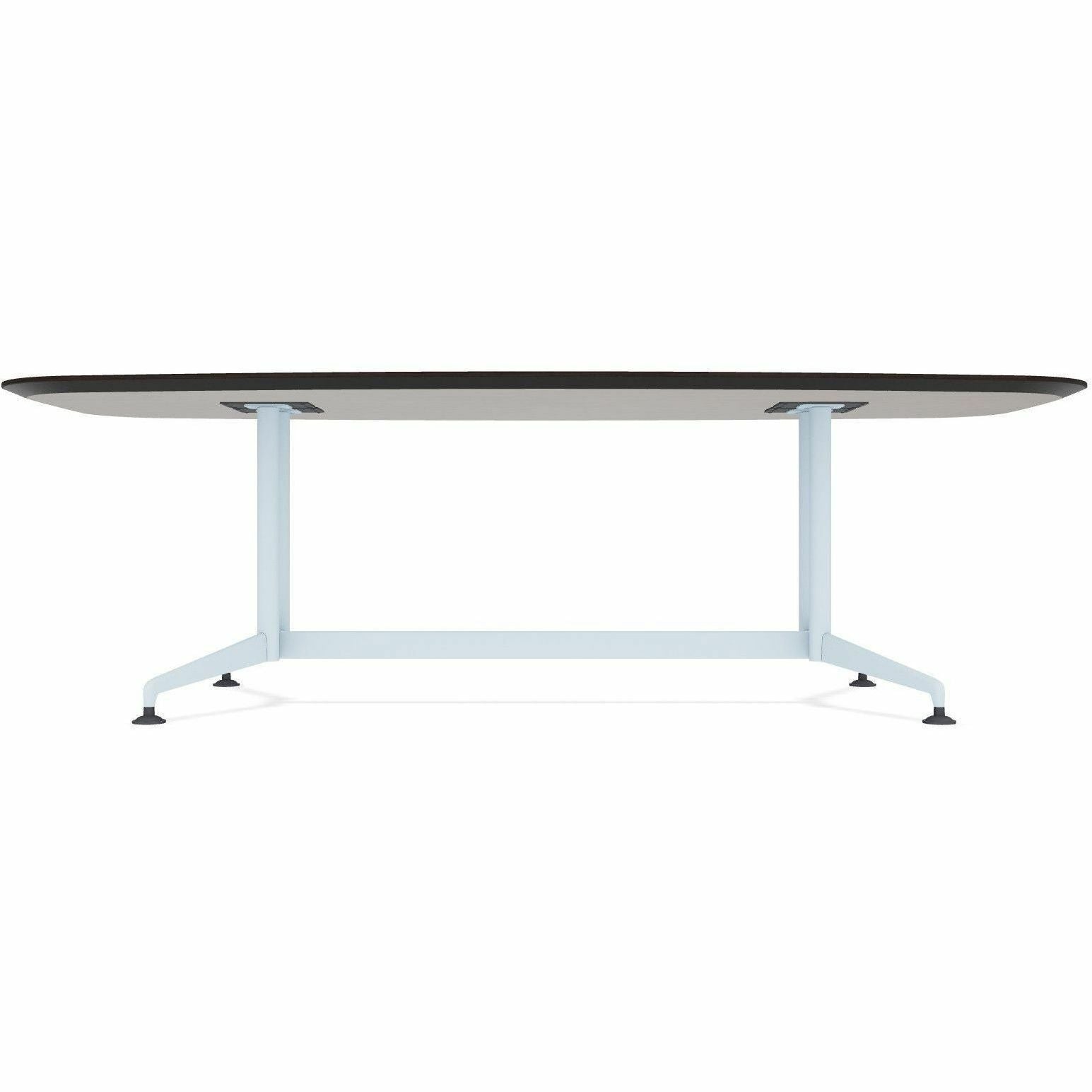 Special-T ZIA Series Conference Tables, Elipse Top, 84" W x 48" D x 29" H, Ebony Recon HPL, Powder Coated Double Column Cast Aluminum/Steel Base, 2 Tables per Bundle