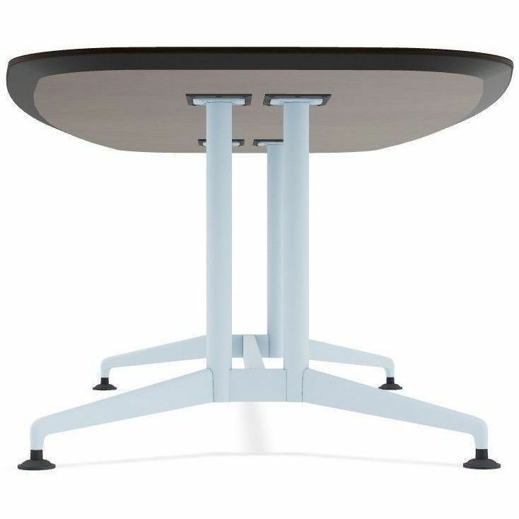 Special-T ZIA Series Conference Tables, Elipse Top, 84" W x 48" D x 29" H, Ebony Recon HPL, Powder Coated Double Column Cast Aluminum/Steel Base, 2 Tables per Bundle