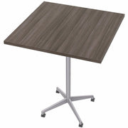 Special-T ZIA Series Hospitality Tables, Square 42"x42"x42", Gray Driftwood High Pressure Laminate, Powder Coated X-Shaped Base, Mid-Century Modern Style, Cast Aluminum/Steel Base, 6 per Bundle