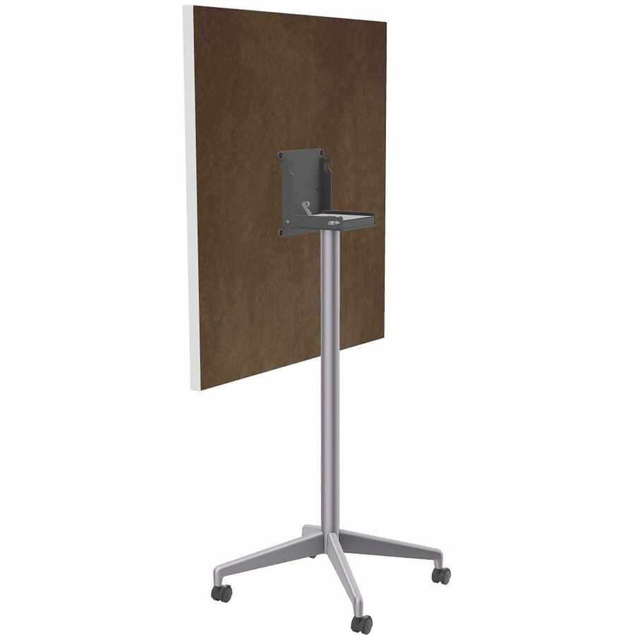 Special-T ZIA Series Hospitality Tables, Square 36"x36" Top, 42" Height, White High Pressure Laminate, Powder Coated X-Shaped Cast Aluminum/Steel Base, Mid-Century Modern Style, 6 per Bundle