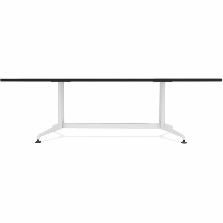 Special-T ZIA Series Conference Table, Elipse Top, 96" x 48", 29" Height, Ebony Recon High Pressure Laminate, Powder Coated Double Column Cast Aluminum/Steel Base, 2 Tables per Bundle