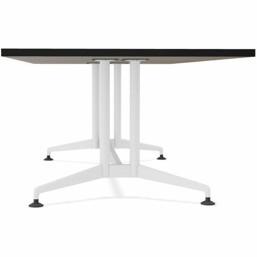 Special-T ZIA Series Conference Table, Elipse Top, 96" x 48", 29" Height, Ebony Recon High Pressure Laminate, Powder Coated Double Column Cast Aluminum/Steel Base, 2 Tables per Bundle