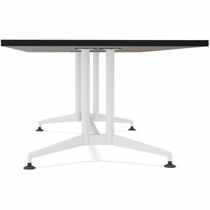 Special-T ZIA Series Conference Table, Elipse Top, 96" x 48", 29" Height, Ebony Recon High Pressure Laminate, Powder Coated Double Column Cast Aluminum/Steel Base, 2 Tables per Bundle