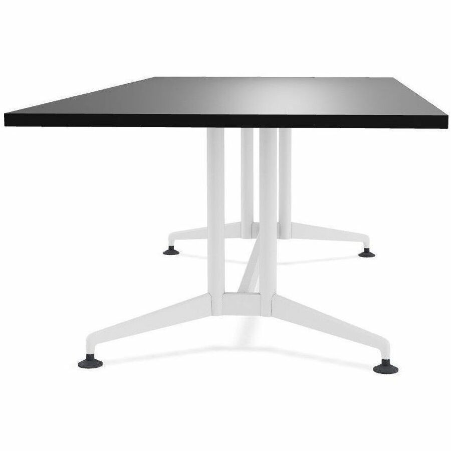 Special-T ZIA Series Conference Table, Elipse Top, 96" x 48", 29" Height, Ebony Recon High Pressure Laminate, Powder Coated Double Column Cast Aluminum/Steel Base, 2 Tables per Bundle