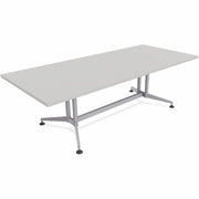Special-T ZIA Series Conference Tables, Rectangle Top, 84" W x 48" D x 29" H, Gray High Pressure Laminate, Powder Coated Double Column Cast Aluminum/Steel Base, 2 Tables per Bundle