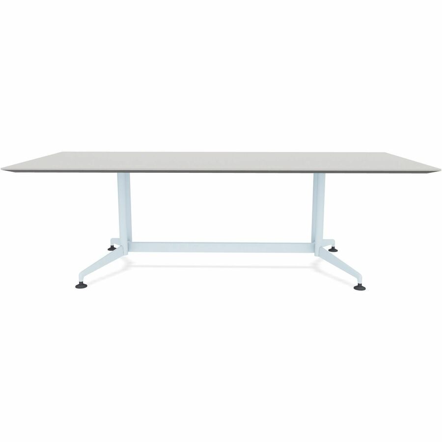 Special-T ZIA Series Conference Tables, Rectangle Top, 84" W x 48" D x 29" H, Gray High Pressure Laminate, Powder Coated Double Column Cast Aluminum/Steel Base, 2 Tables per Bundle