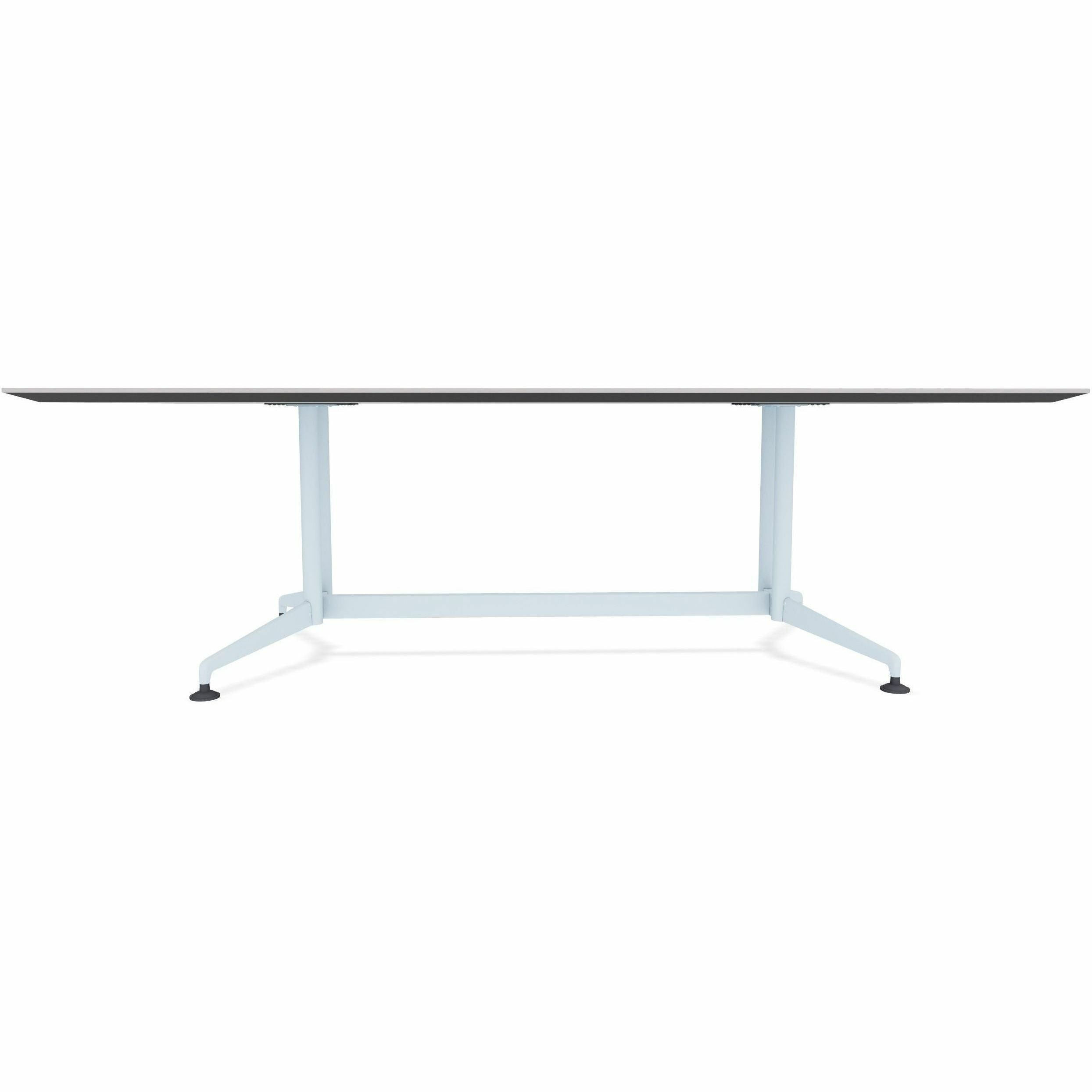 Special-T ZIA Series Conference Tables, Rectangle Top, 84" W x 48" D x 29" H, Gray High Pressure Laminate, Powder Coated Double Column Cast Aluminum/Steel Base, 2 Tables per Bundle
