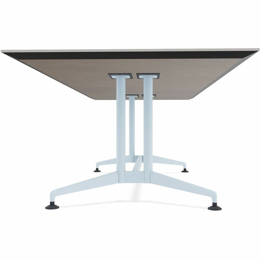 Special-T ZIA Series Conference Tables, Rectangle Top, 84" W x 48" D x 29" H, Gray High Pressure Laminate, Powder Coated Double Column Cast Aluminum/Steel Base, 2 Tables per Bundle