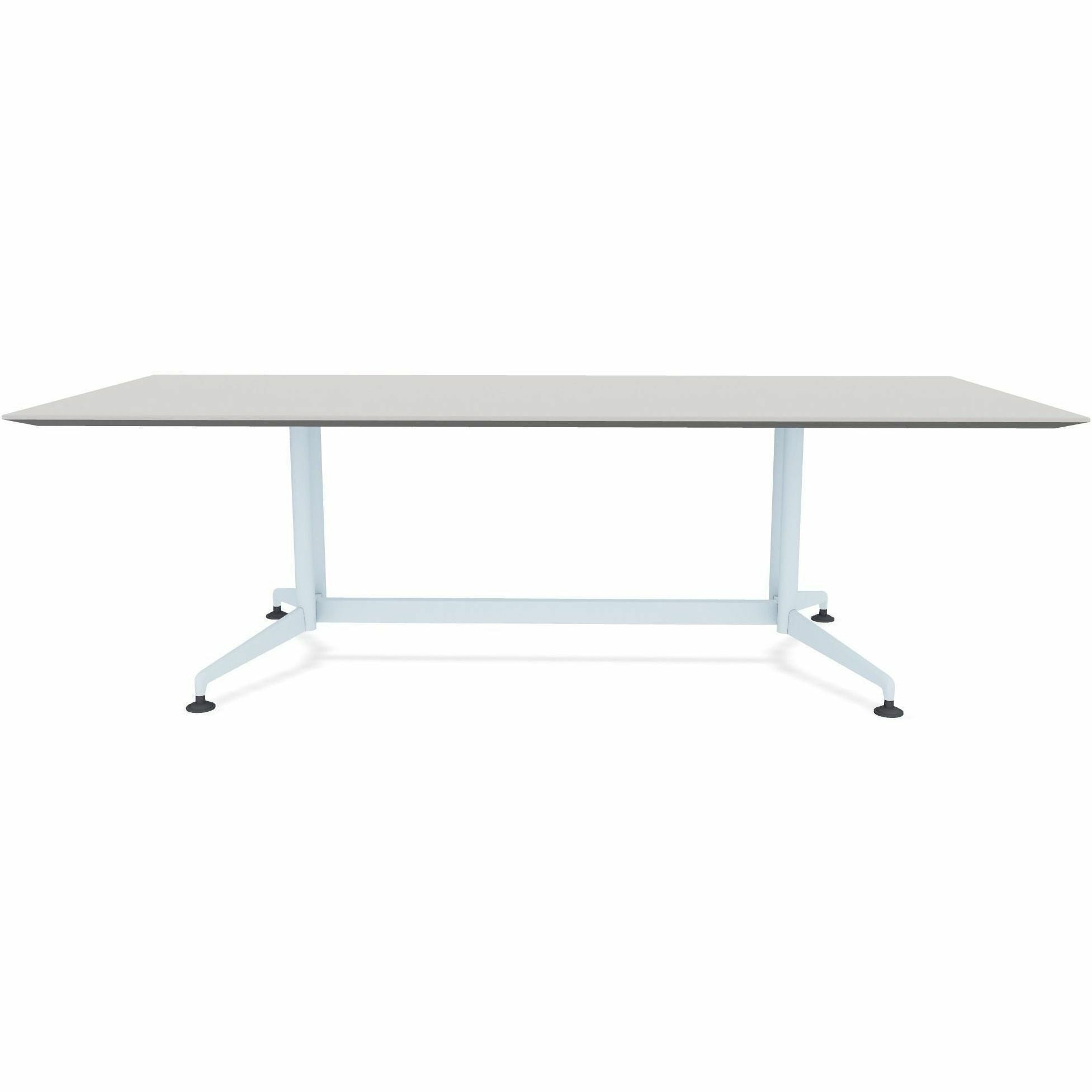 Special-T ZIA Series Conference Tables, Rectangle Top, 84" W x 48" D x 29" H, Gray High Pressure Laminate, Powder Coated Double Column Cast Aluminum/Steel Base, 2 Tables per Bundle