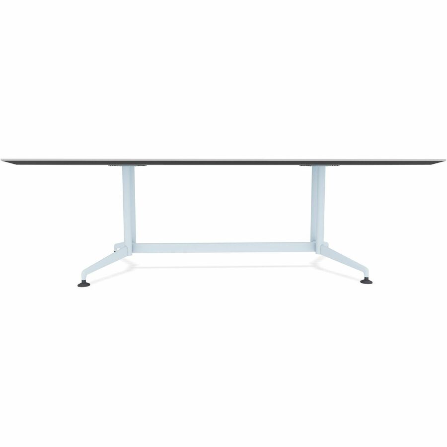 Special-T ZIA Series Conference Tables, Rectangle Top, 84" W x 48" D x 29" H, Gray High Pressure Laminate, Powder Coated Double Column Cast Aluminum/Steel Base, 2 Tables per Bundle