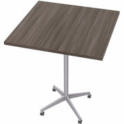 Special-T ZIA Series Hospitality Tables, Square 36"x36" Top, 42" Height, Gray Driftwood HPL, Powder Coated X-Shaped Cast Aluminum/Steel Base, Mid-Century Modern Style, 6 per Bundle