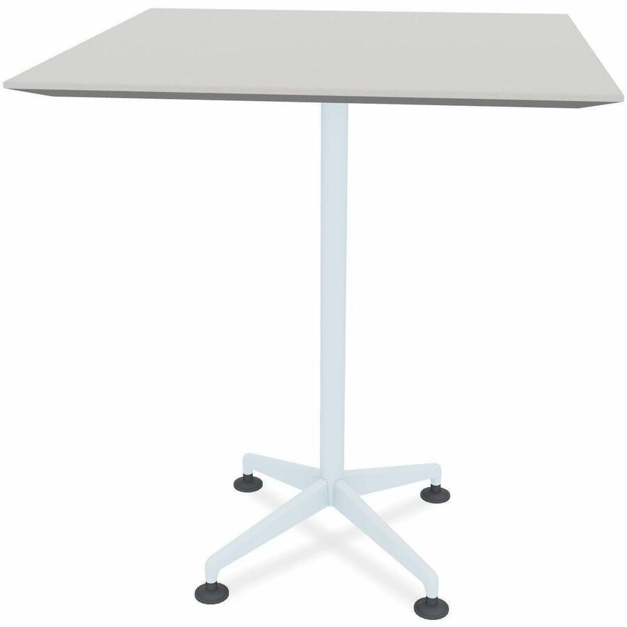 Special-T ZIA Series Hospitality Tables, Square 36"x36" Top, 42" Height, Gray Driftwood HPL, Powder Coated X-Shaped Cast Aluminum/Steel Base, Mid-Century Modern Style, 6 per Bundle