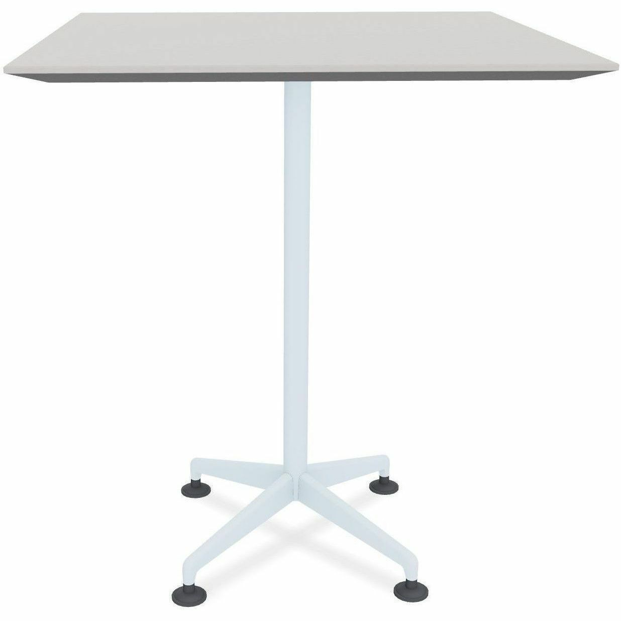 Special-T ZIA Series Hospitality Tables, Square 36"x36" Top, 42" Height, Gray Driftwood HPL, Powder Coated X-Shaped Cast Aluminum/Steel Base, Mid-Century Modern Style, 6 per Bundle