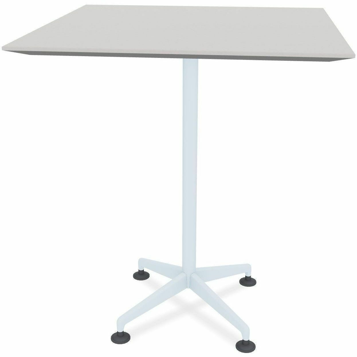 Special-T ZIA Series Hospitality Tables, Square 36"x36" Top, 42" Height, Gray Driftwood HPL, Powder Coated X-Shaped Cast Aluminum/Steel Base, Mid-Century Modern Style, 6 per Bundle