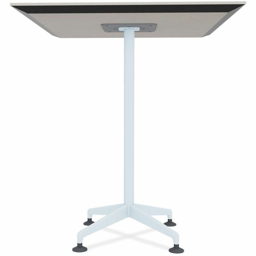 Special-T ZIA Series Hospitality Tables, Square 36"x36" Top, 42" Height, Gray Driftwood HPL, Powder Coated X-Shaped Cast Aluminum/Steel Base, Mid-Century Modern Style, 6 per Bundle