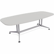 Special-T ZIA Series Conference Tables Collection, Elipse Top, Powder Coated Double Column Base, 96" W x 48" D x 29" H, Gray High Pressure Laminate, Cast Aluminum & Steel Base, 2 Tables per Bundle
