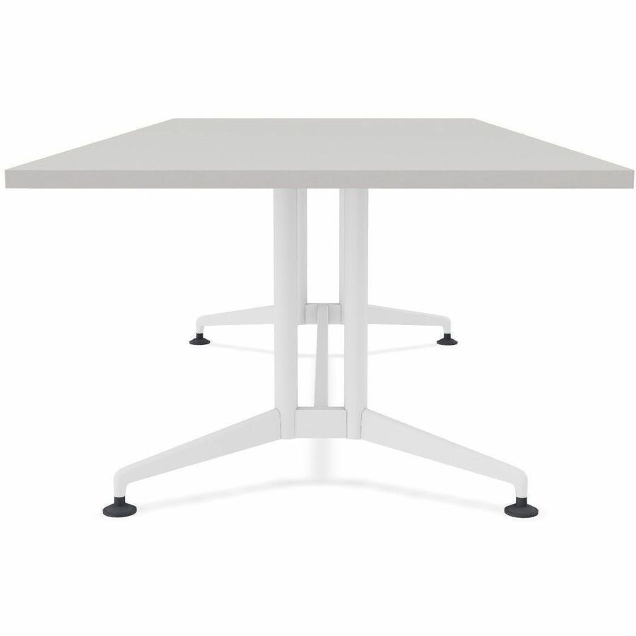 Special-T ZIA Series Conference Tables Collection, Elipse Top, Powder Coated Double Column Base, 96" W x 48" D x 29" H, Gray High Pressure Laminate, Cast Aluminum & Steel Base, 2 Tables per Bundle