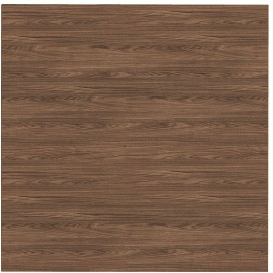 Special-T ZIA Series Hospitality Tables, Square 36"x36" Walnut High Pressure Laminate Top, Powder Coated X-Shaped Cast Aluminum/Steel Base, Mid-Century Modern Style, 29" Height, 8 Tables per Bundle
