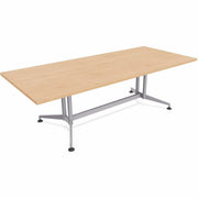 Special-T ZIA Series Conference Tables, Rectangle Top, 84" W x 48" D x 29" H, Kensington Maple HPL, Powder Coated Double Column Cast Aluminum/Steel Base, 2 Tables per Bundle