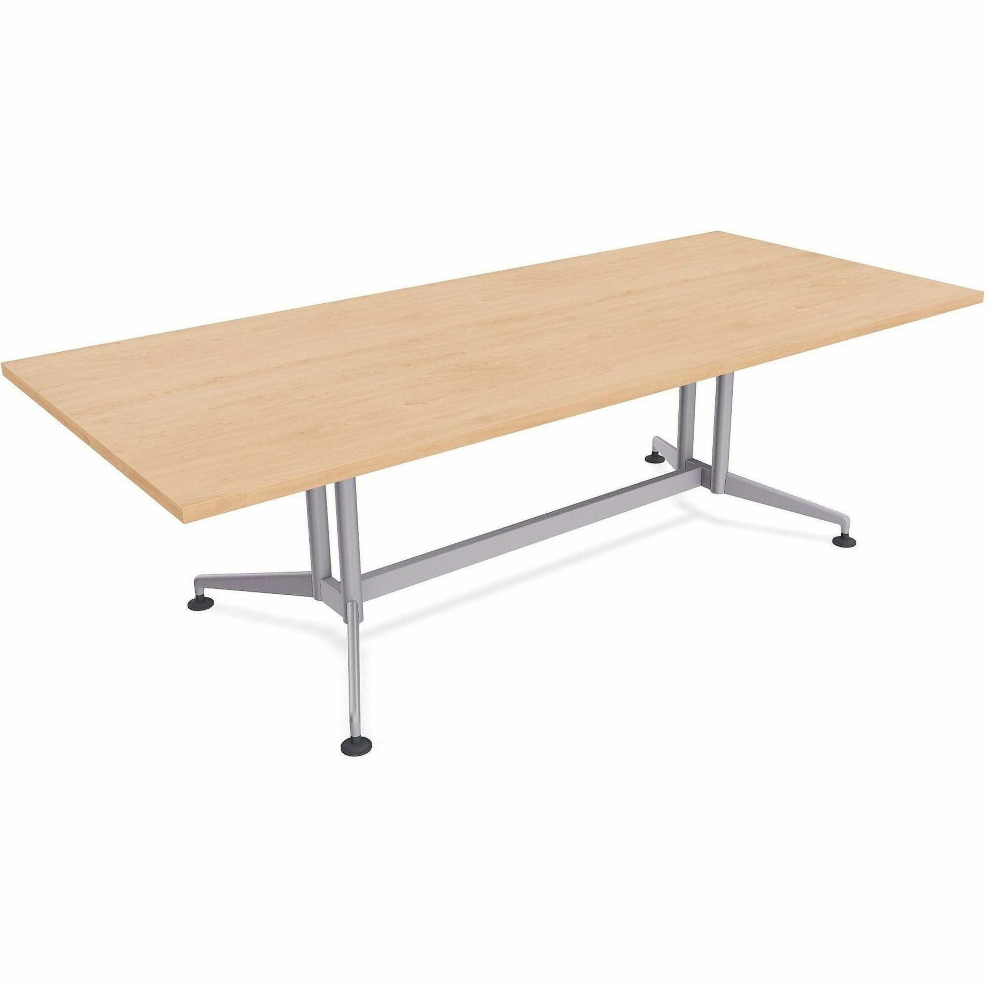 Special-T ZIA Series Conference Tables, Rectangle Top, 84" W x 48" D x 29" H, Kensington Maple HPL, Powder Coated Double Column Cast Aluminum/Steel Base, 2 Tables per Bundle